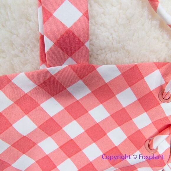 NEW Onia Raquel Barbiecore pink gingham check raquel one piece swimsuit, size XL - Picture 8 of 15